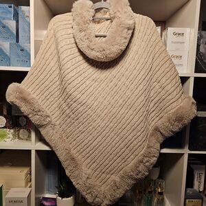 Cozy Cream Sweater Poncho